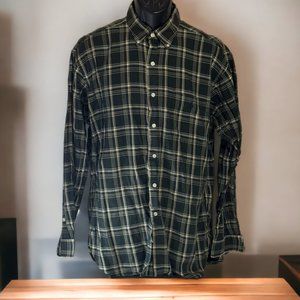 Polo by Ralph Lauren Button Front Shirt, Green/Gray Plaid, Large (P112223-1)